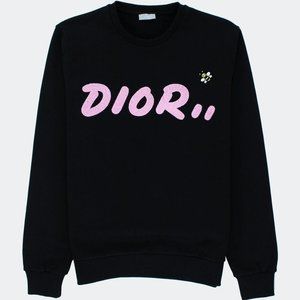 DIOR X KAWS LOGO BLACK PINK SWEATSHIRT